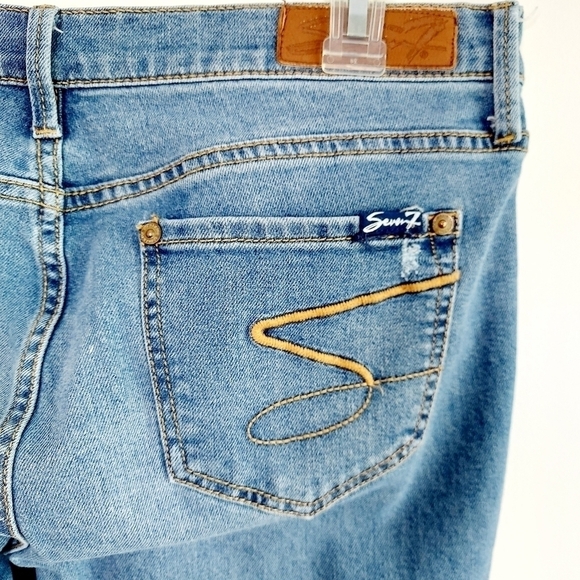 Seven7 Jeans Size 10 Girlfriend Distressed Stretch - Picture 4 of 13